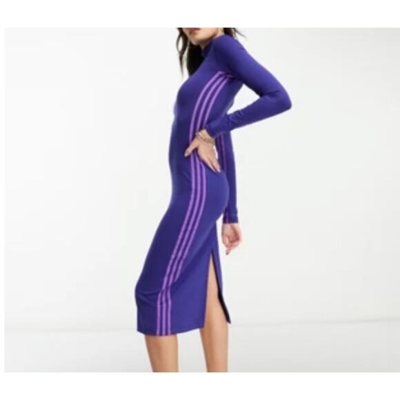 Adidas x. IvyPark Dresses & Skirts - Adidas x Ivy Park Park Trails Collection Spandex Dress Long Sleeve Midi Purple M